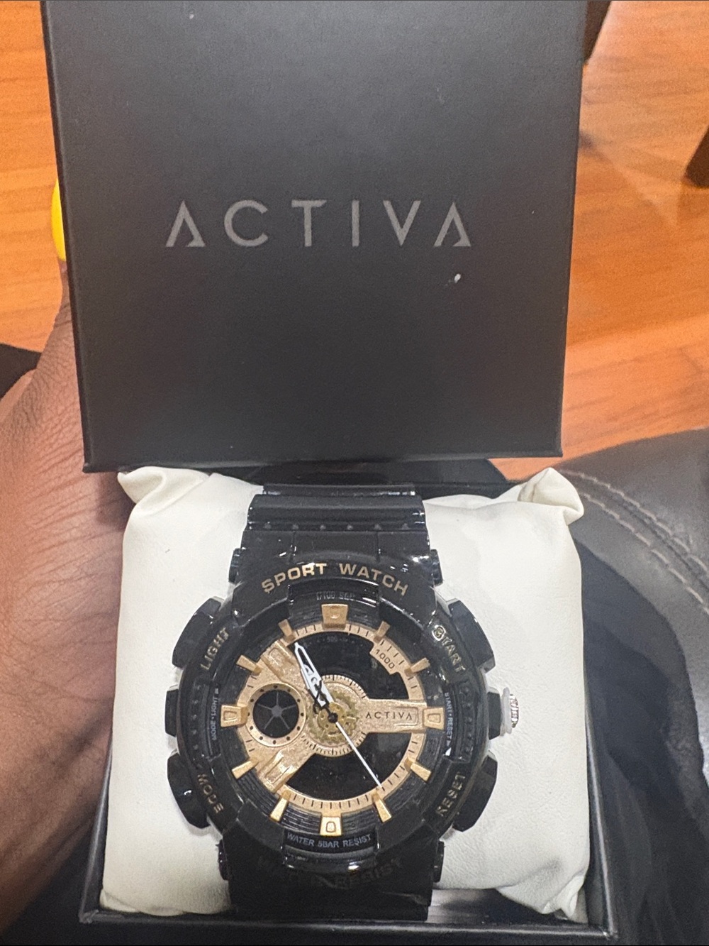 Activa Black and Gold Multifunction Sport Watch